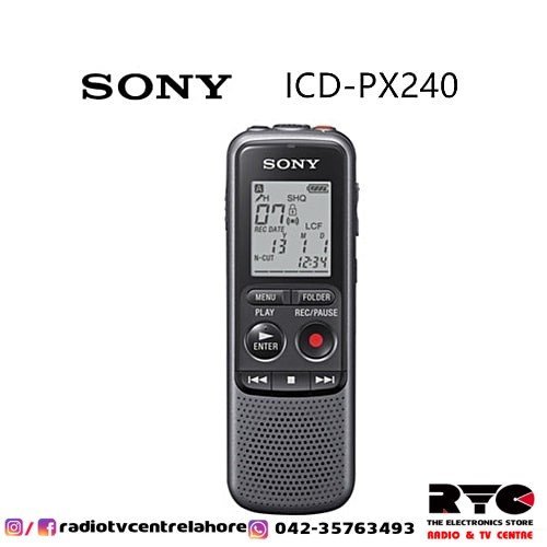 ICDPX240 Sony Mono Digital Voice Recorder Black Radio TV Centre